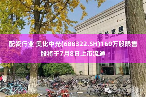 配资行业 奥比中光(688322.SH)160万股限售股将于7月8日上市流通