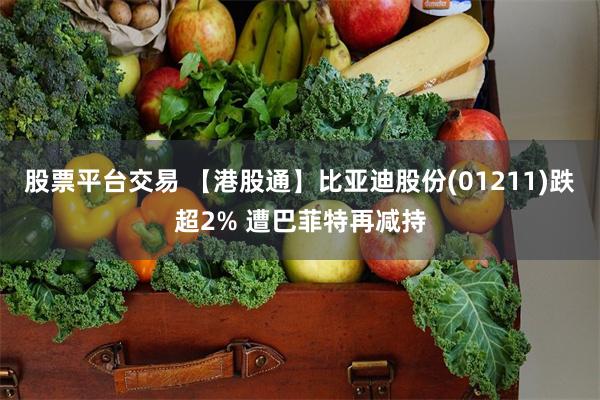 股票平台交易 【港股通】比亚迪股份(01211)跌超2% 遭巴菲特再减持