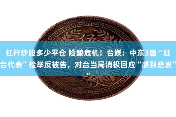 杠杆炒股多少平仓 险酿危机！台媒：中东3国“驻台代表”检举反被告，对台当局消极回应“感到悲哀”