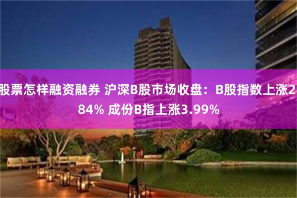 股票怎样融资融券 沪深B股市场收盘：B股指数上涨2.84% 成份B指上涨3.99%